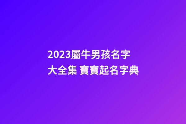 2023屬牛男孩名字大全集 寶寶起名字典